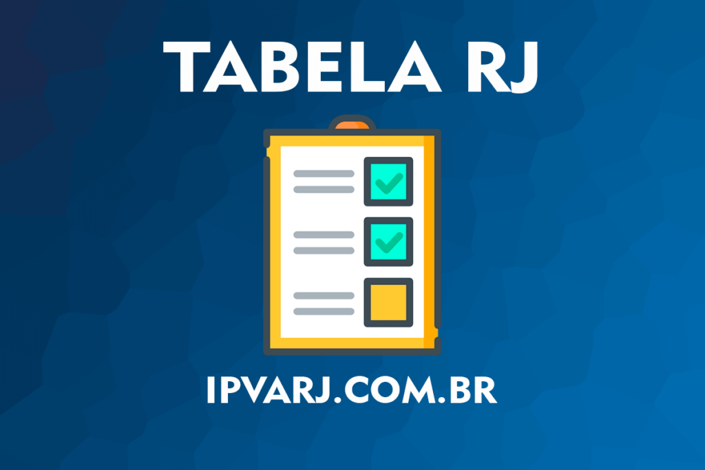 Foto de uma tabela com o site IPVA 2025 RJ