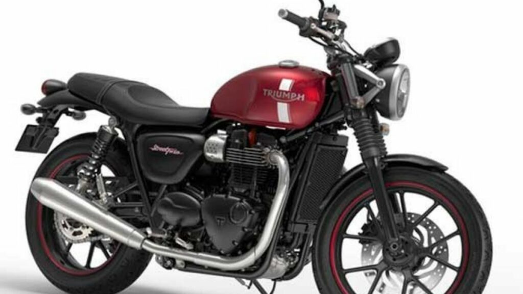 Triumph Street Twin 900cc 2022 vermelha, lateral