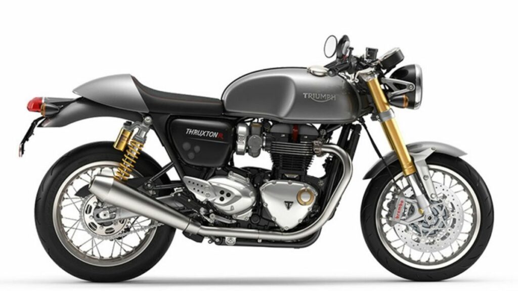 Triumph Thruxton R 1200cc 2022 cinza de lado