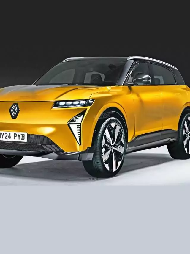 Projeção do novo Renault Scénic na cor amarela