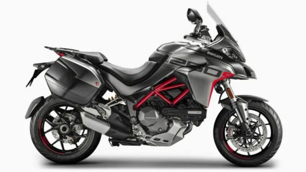 Lateral da Multistrada 1200 cinza