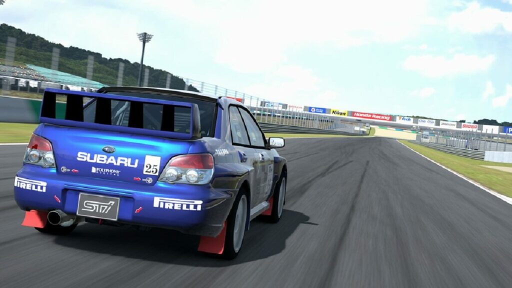 Melhores jogos de corrida para PS3, um carro azul em alta velocidade em uma pista de corrida