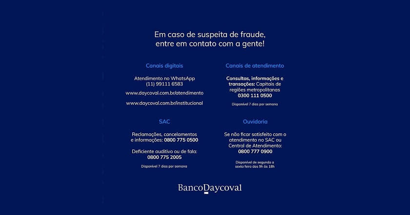 Daycoval financiamento informativo sobre golpes e fraudes