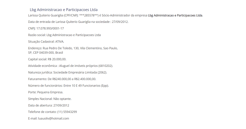 Pesquisa de sócios