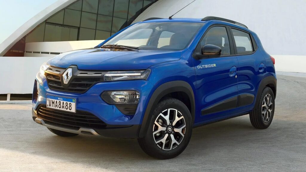Lateral frontal novo Renault Kwid 2023 azul
