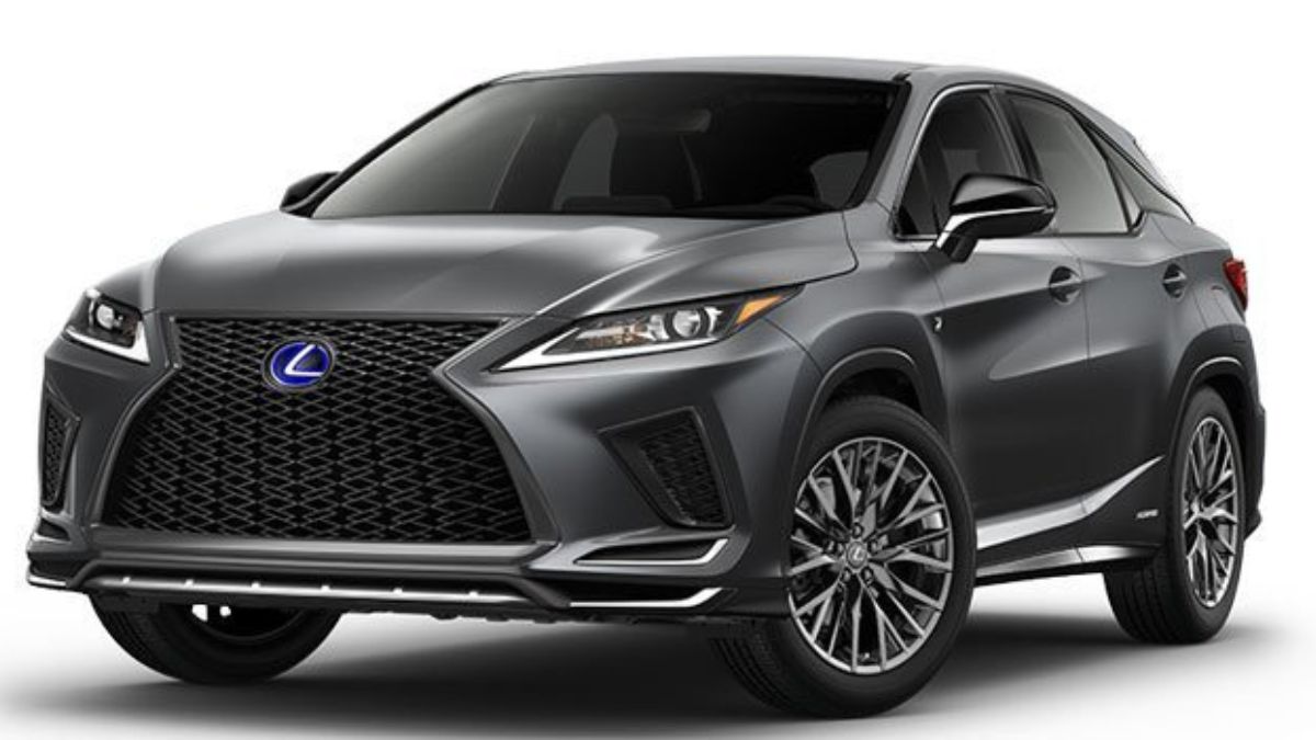 Lexus RX-450h 2022 cinza, frente