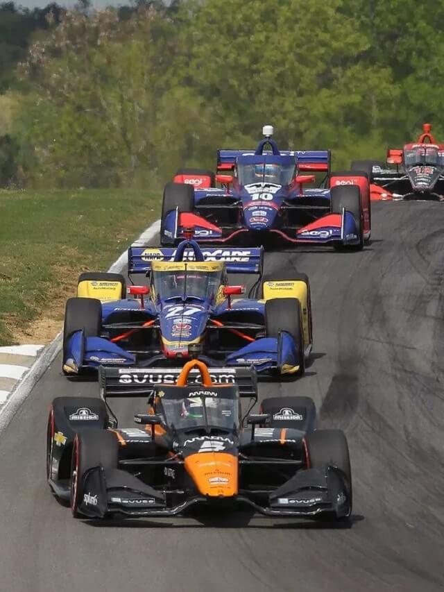Frente de carros de corrida da Fórmula Indy