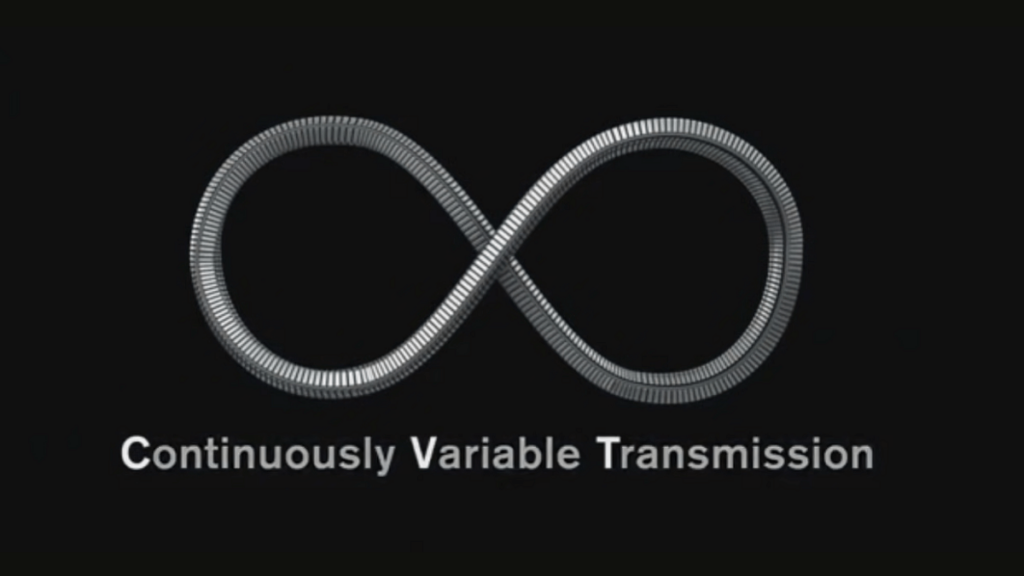 Câmbio CVT com símbolo do infinito e fundo preto