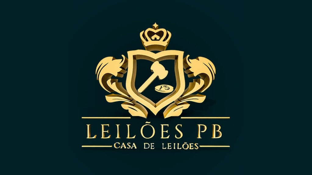 Logo da Leilões PB com fundo verde escuro