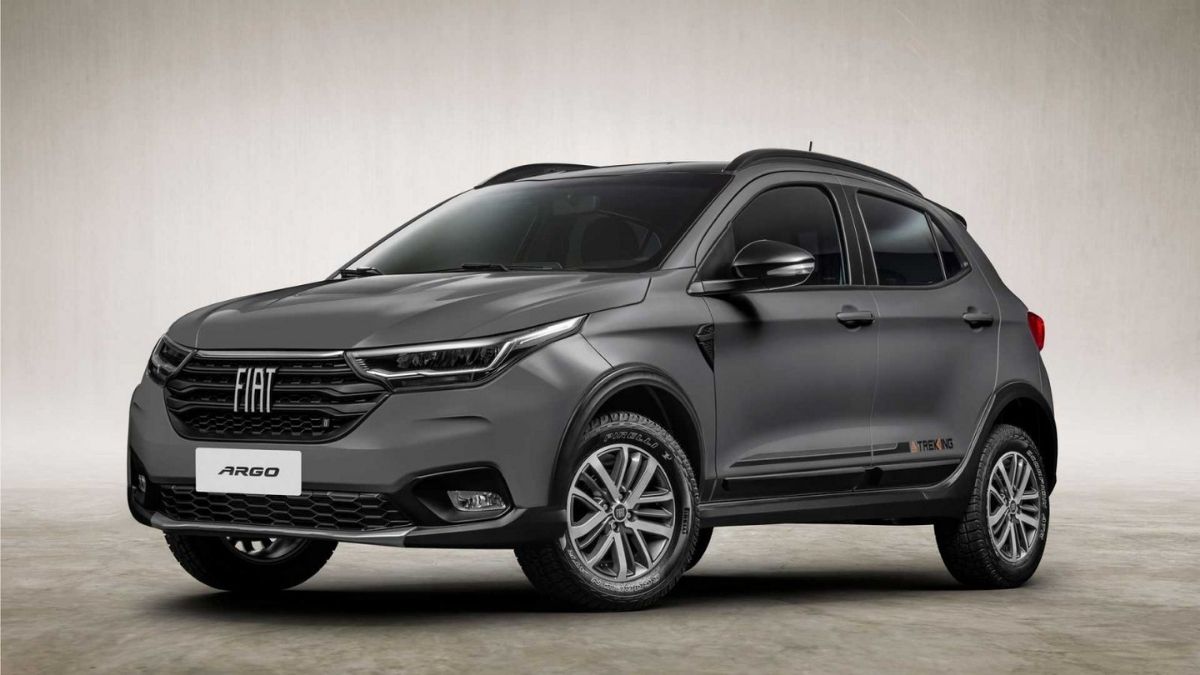 Argo 2023 cinza em um estúdio de fotos