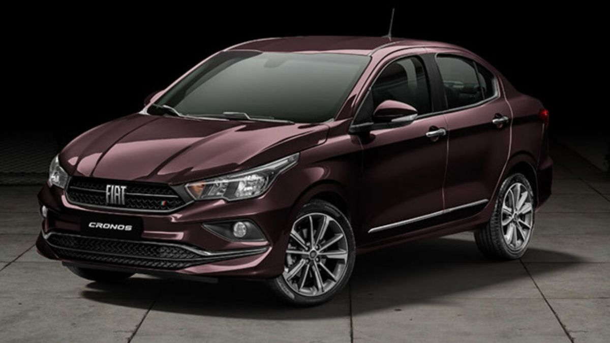 Frente do Cronos 2023 na cor bordô