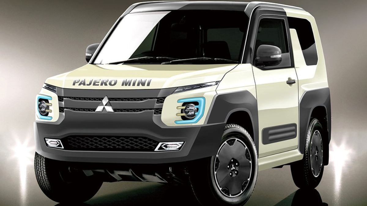 Pajero Mini cor creme com detalhes em preto