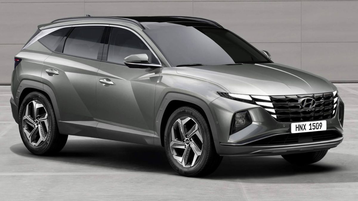 Lateral do Tucson 2023, cor cinza