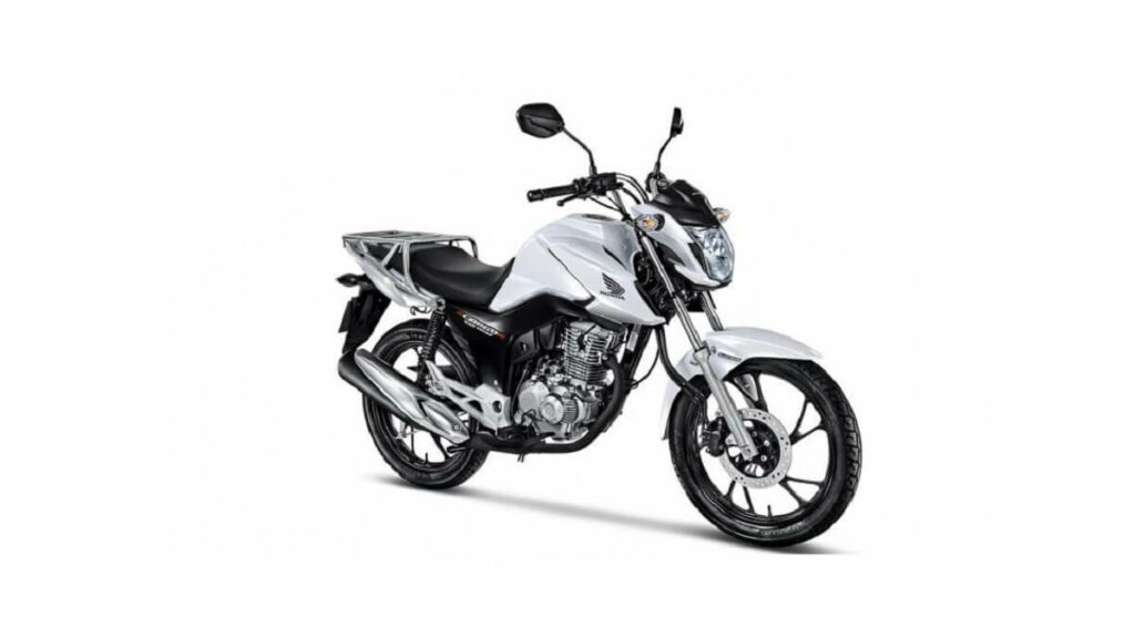 Foto frontal da CG 160 Cargo 2023 na cor branca