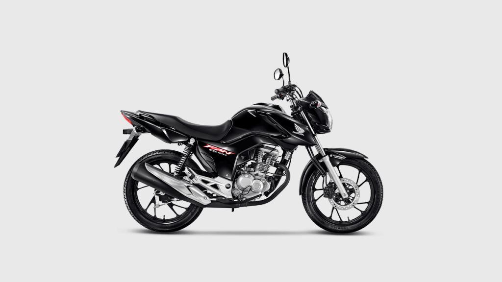 Foto lateral ad Honda CG 160 Fan 2023 na cor preto