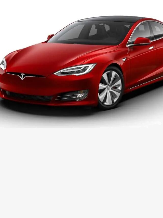Tesla Model S vermelho foto lateral frontal