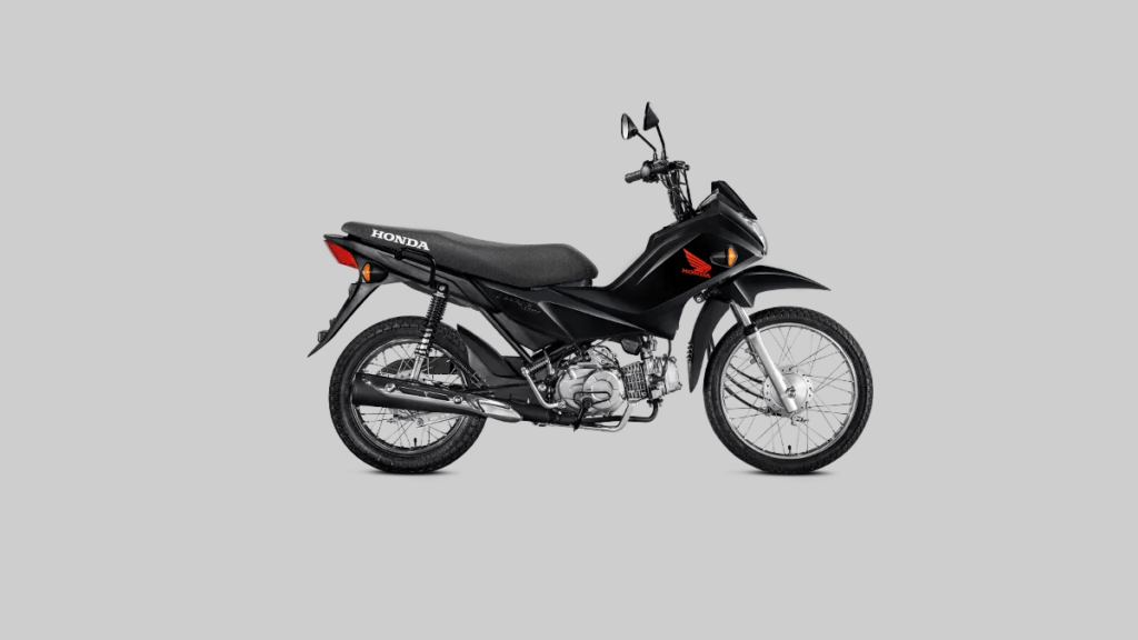 Foto lateral da Honda POP 110i 2023 na cor preta