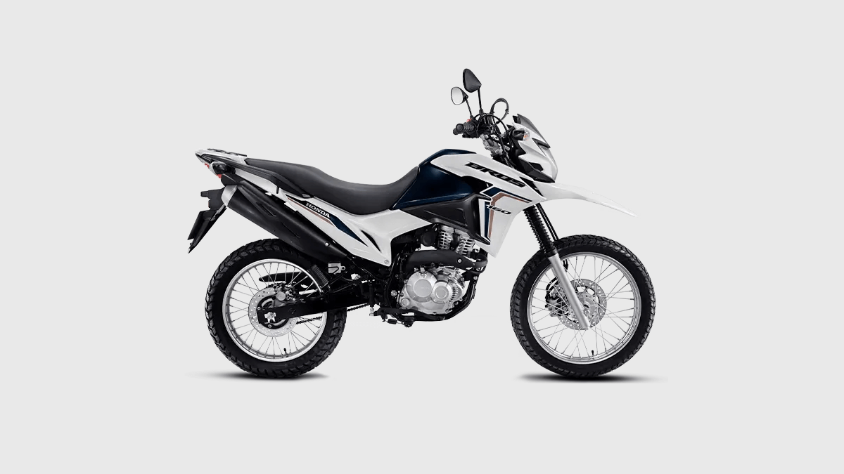 Imagem lateral da NXR 160 Bros 2023 na cor branca