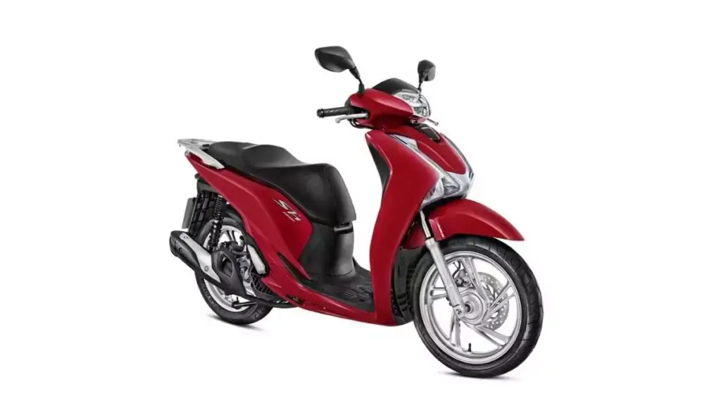 Foto lateral de uma SH 150i 2023 vermelha