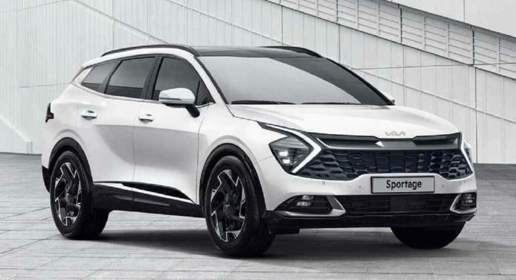 Kia Sportage branca com detalhes em preto