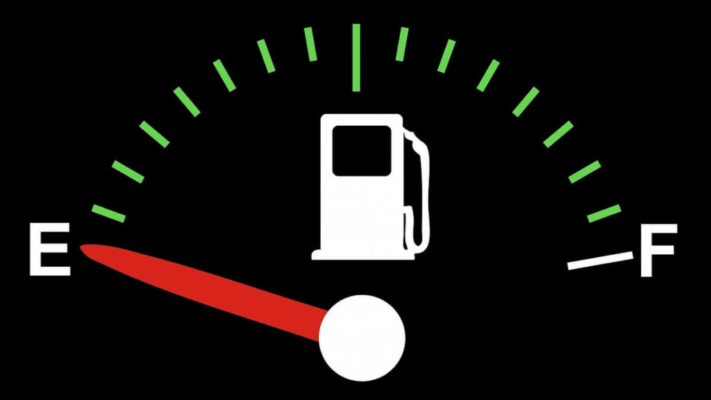 Veículo sem gasolina.