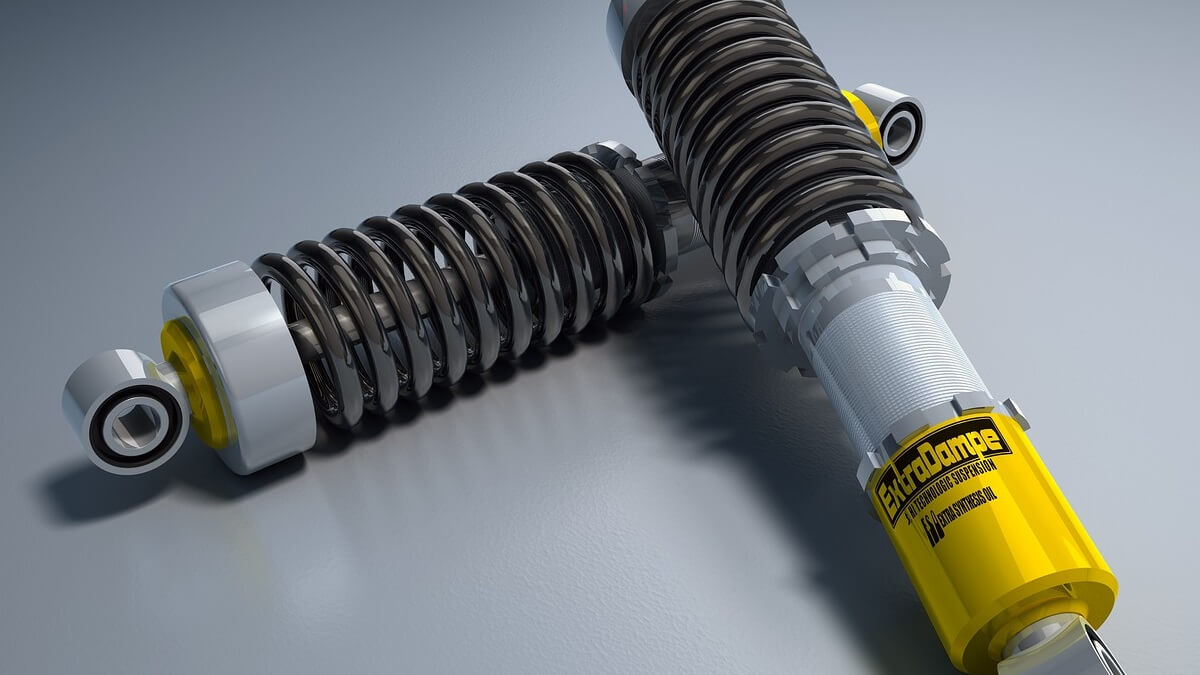 Foto de dois amortecedor com molas