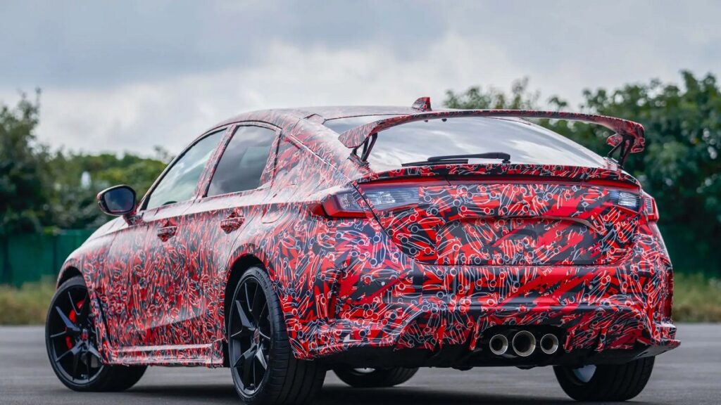 Foto traseira de um Civic Type R 2023