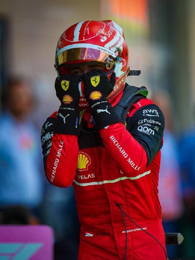 Leclerc comemorando vitória na Áustria