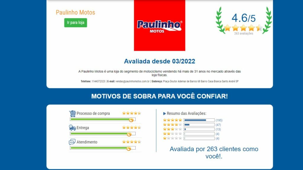 Print da Loja Confiável