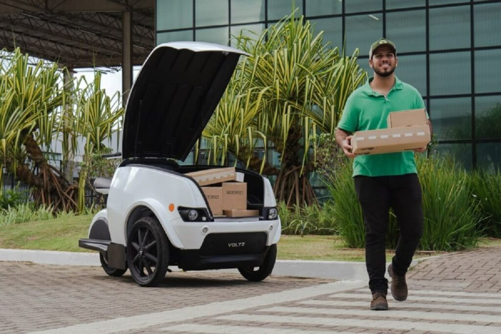 Triciclo branco da Volz Miles