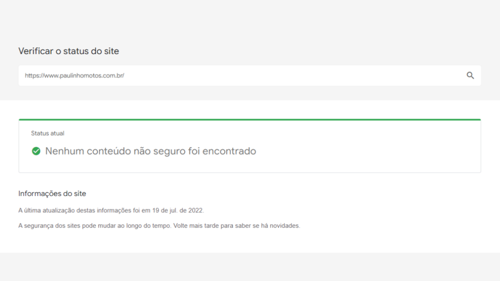 Print da Navegação Segura Google