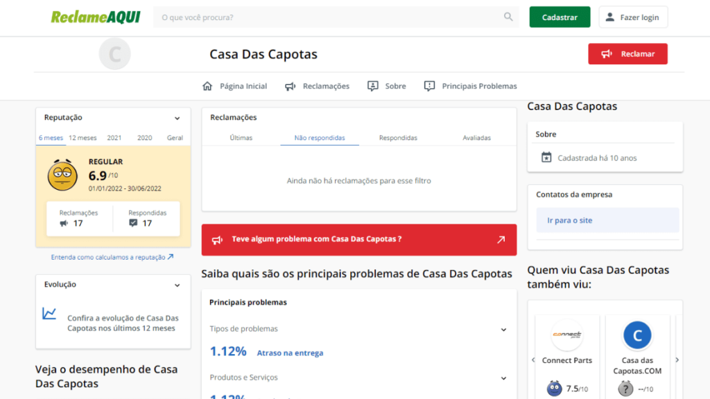 Reclame Aqui Casa das Capotas