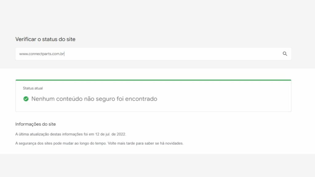 Segurança do site Google