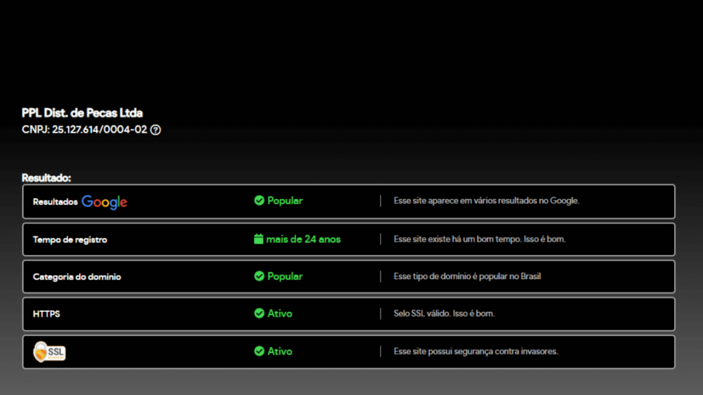 Print do Site Seguro