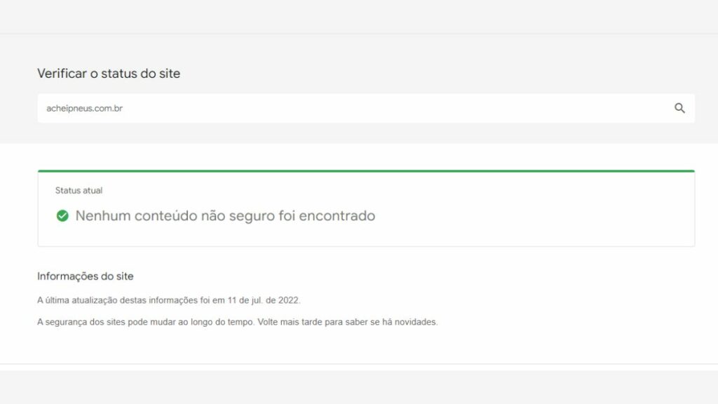 Status de navegação do Google