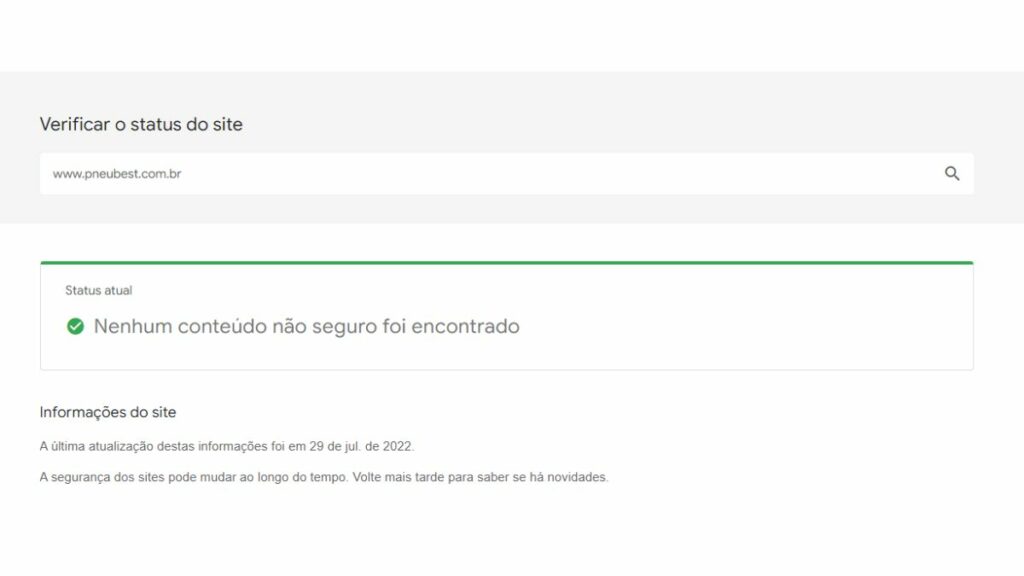 Status navegação Google