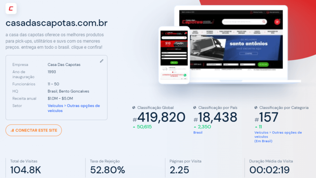 Print do Tráfego do site