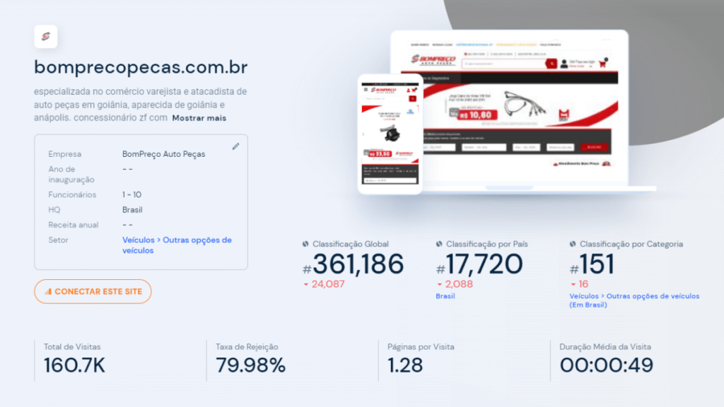 Print do Tráfego do Site