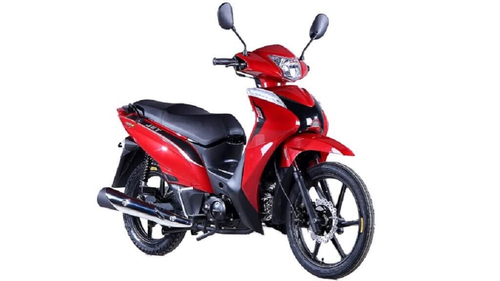 Shineray JET 125 2023 em diagonal na cor vermelha