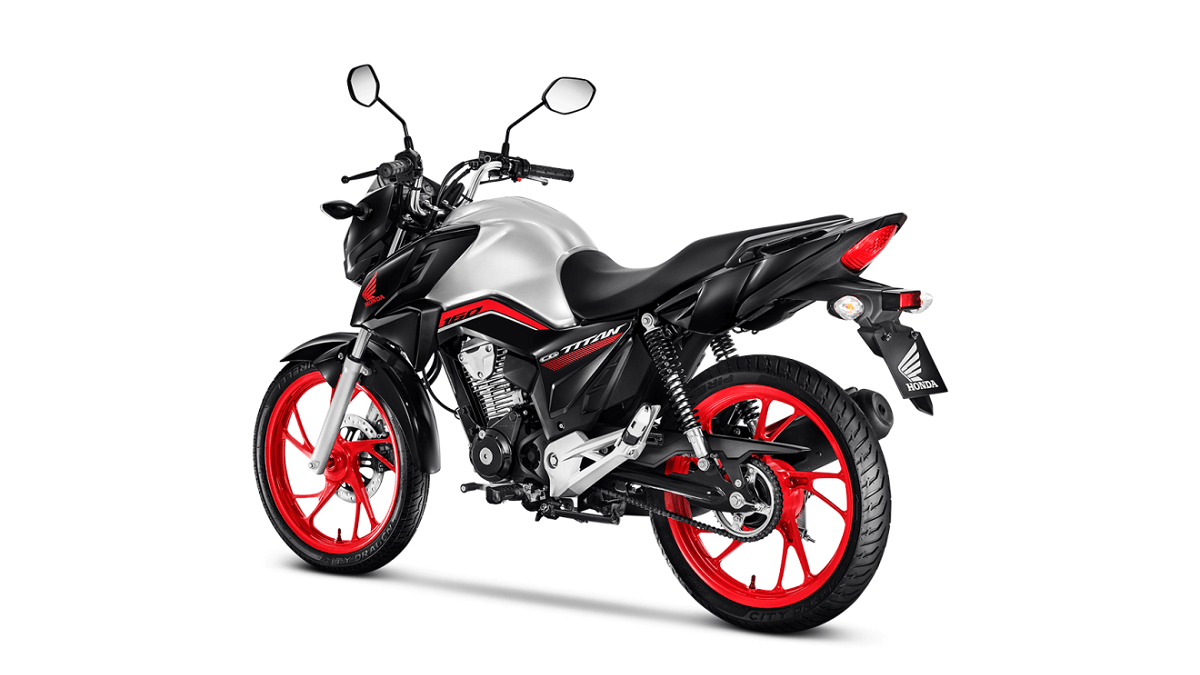 Foto lateral de uma Honda CG 160 2023, linha mais vendida em julho