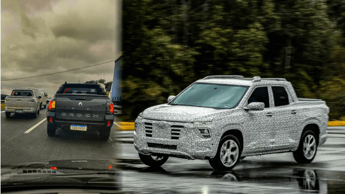 Foto de uma Chevrolet Montana e de uma Oroch