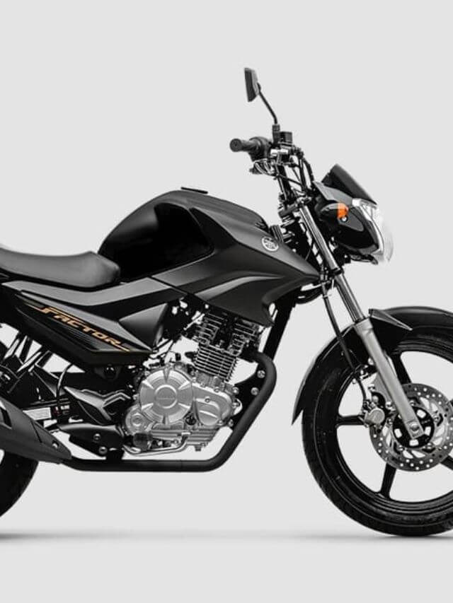 Yamaha Factor 125i preta de lado.
