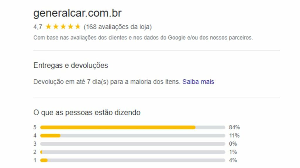 Avaliações Google