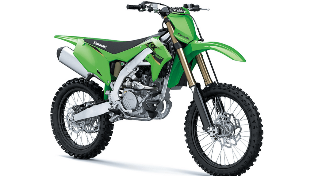 KX 250, na cor verde lima.