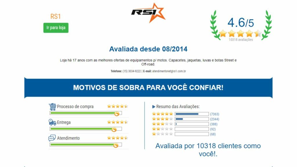 Print da Loja Confiável