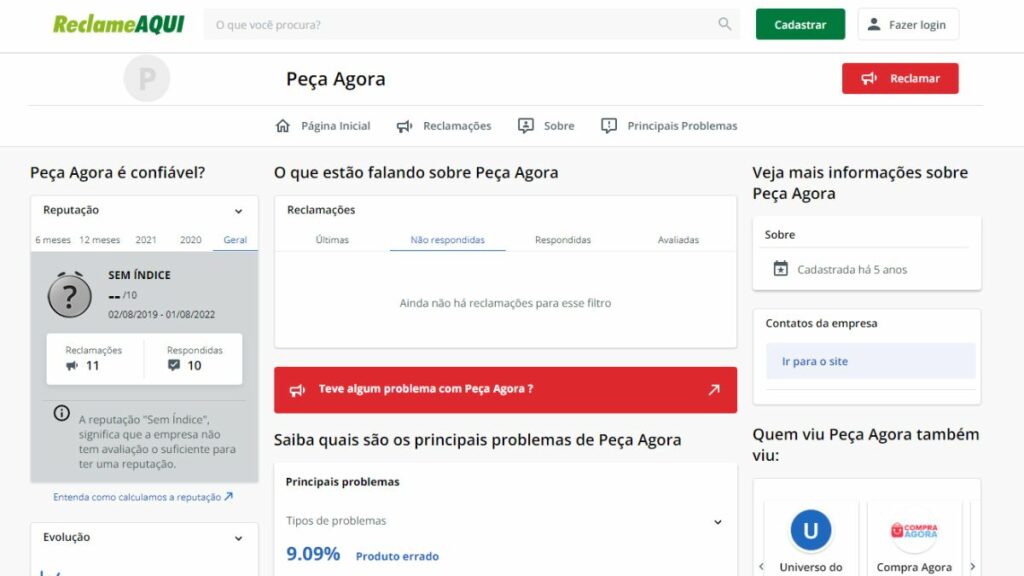 Print do Reclame Aqui