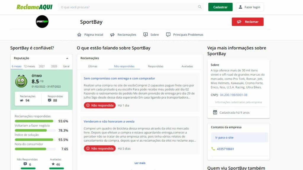 Print do Reclame Aqui