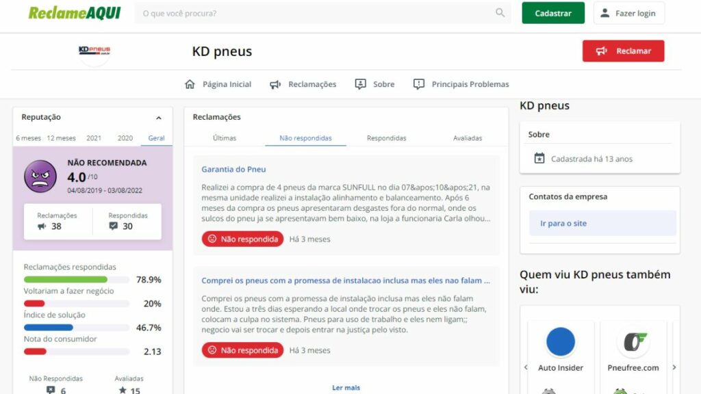 Print do Reclame Aqui