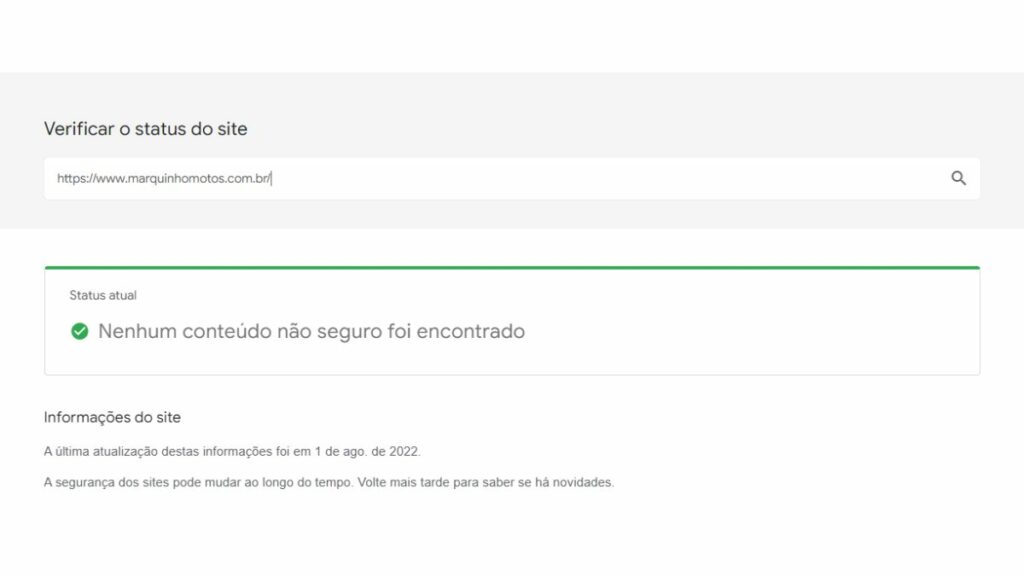 Status de Navegação Google