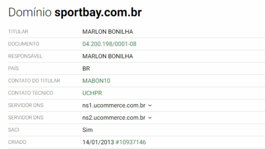 Print do site Whois